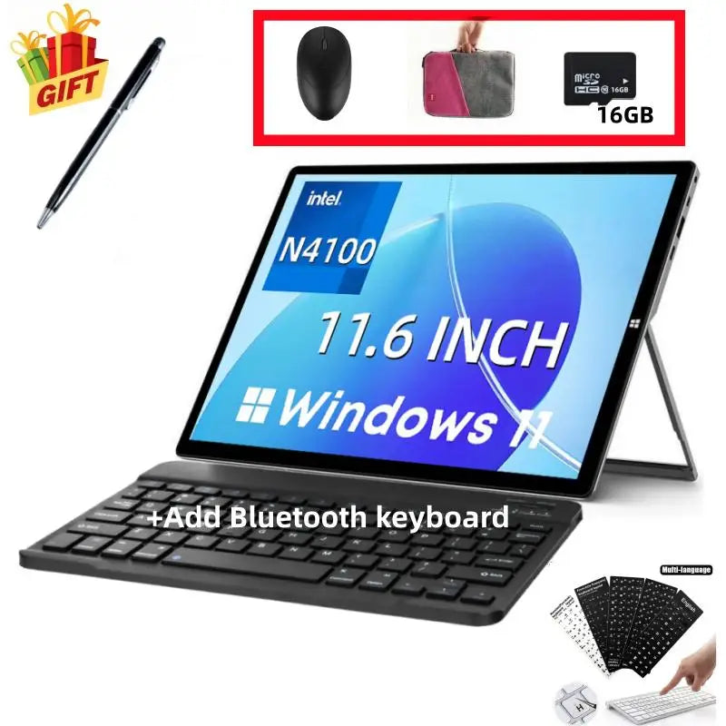 16GB RAM 512GB SSD ROM 11.6" Windows 11 Tablet PC 64bit Intel Celeron Processor N4100 1920 x 1080 Pixel 2 x USB 3.0 Type-C Port