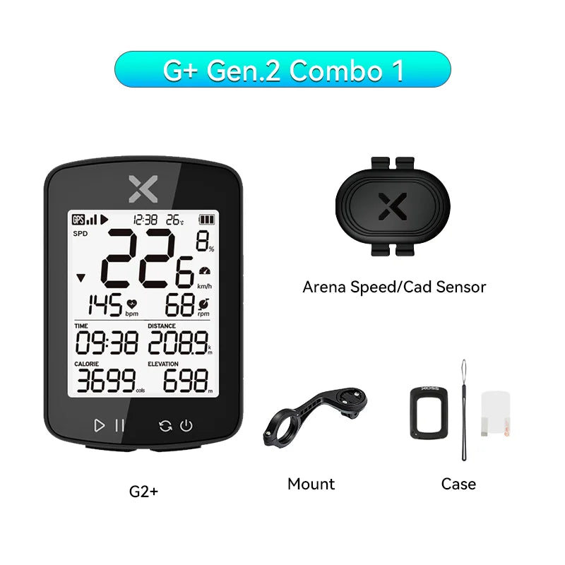 XOSS G2+ GPS Cycling Computer G Plus Bicycle Odometer G+ Gen.2 Wireless Speedometer Bluetooth Tracker Waterproof Road Bike MTB