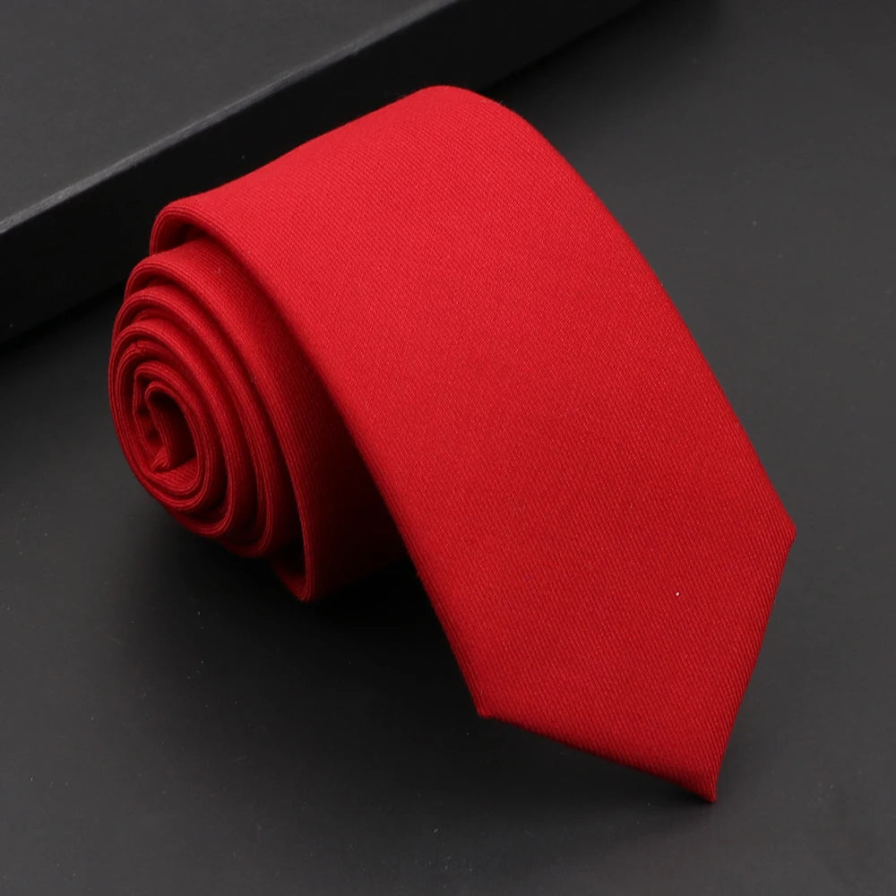 Mens Classic Cotton Ties High Quality Handmade Skinny 6CM Neck Tie Plaid Solid Color Striped Narrow Business Shirt Accessories