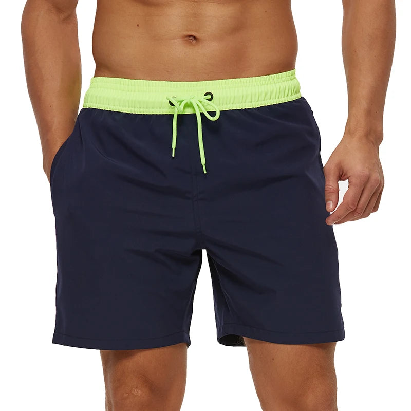 Datifer Summer 2026 Mens Shorts Solid Color Gym Mesh Liner With Zipper Pockets Beach Quick Dry Bermudas Masculina Swimsuits