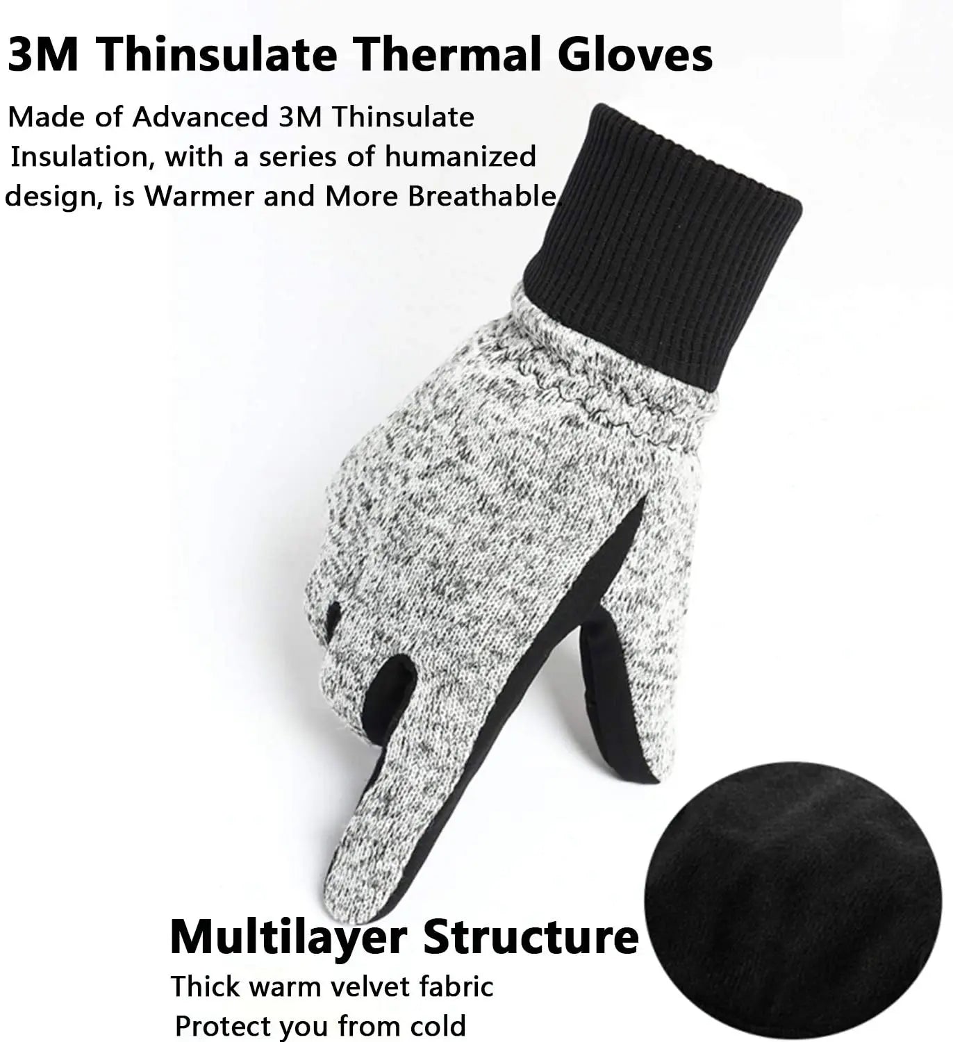 Winter Gloves -10℃ 3M Thinsulate Thermal Gloves Coldproof Warm Running Gloves Touchscreen Road Bike Cycling Gloves for Men Wome