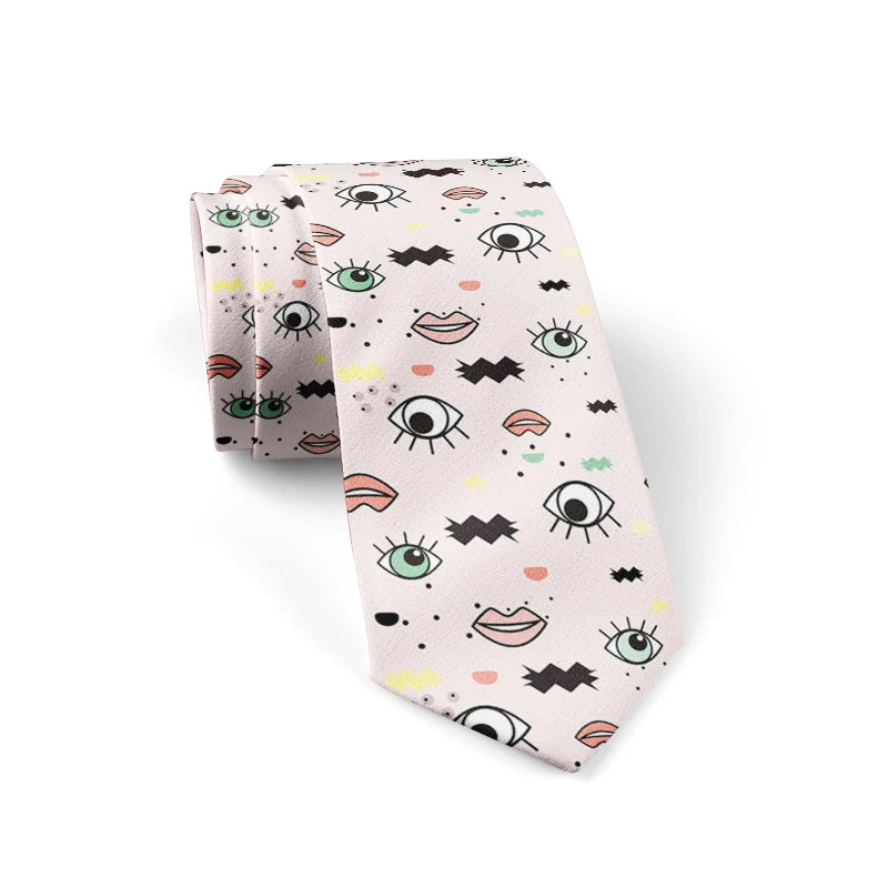 3D Print Ties For Men Wome Printted Classic Tie 8cm Stripe New Design Skinny Neck Ties Business Wedding Party Ties