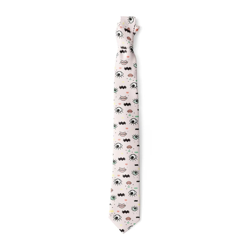3D Print Ties For Men Wome Printted Classic Tie 8cm Stripe New Design Skinny Neck Ties Business Wedding Party Ties