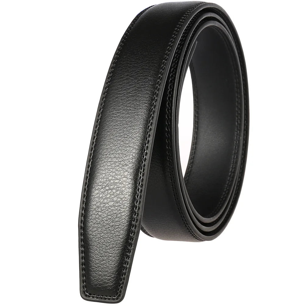 3.0CM 3.1CM Mens Leather Belts Without Buckles High Quality business Belt Man Without Automatic Buckle Head