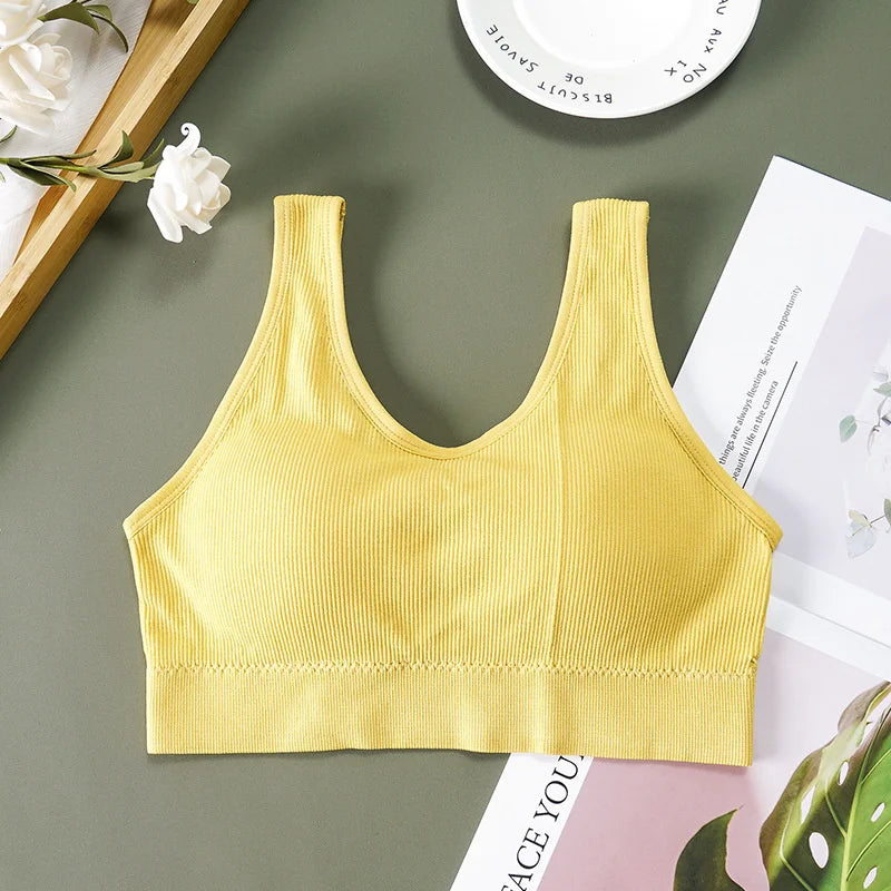 Women Tank Tops Streetwear Push Up Cropped Top for Female Lounge Solid Color Casual Sexy Lingerie Wirefree Camisole Fashion Girl