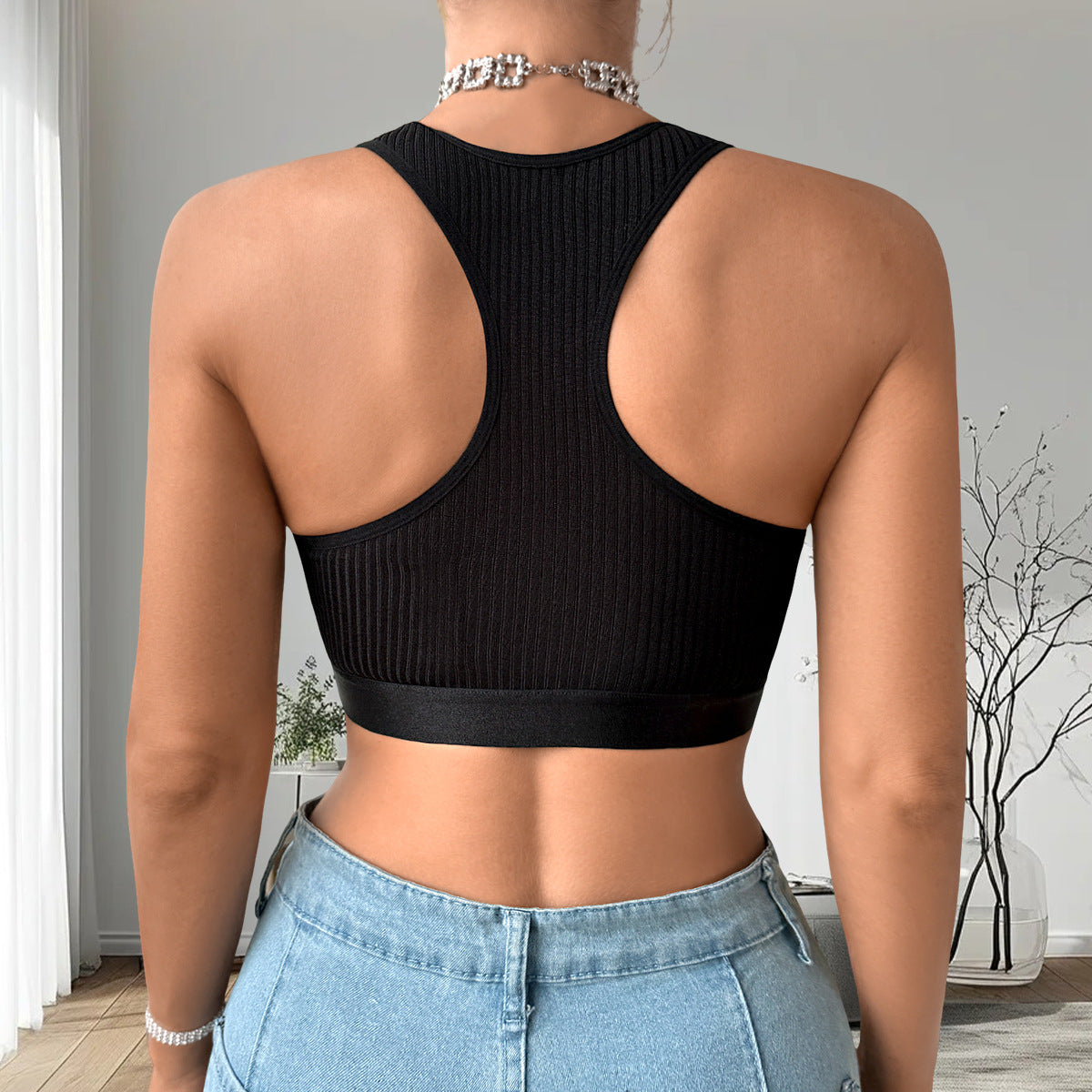 Women Sexy Tank Tops Fishnet Hollow Out Sports Off Shoulder Crop Top Female Outwear Stretch Comfortable Casual Tanks Chic Vest