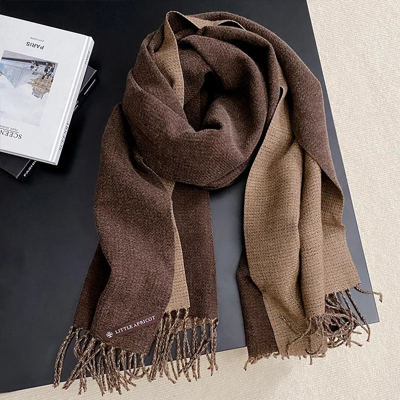 Winter Solid Color Cashmere Like Blanket Women Scarf Designer Thick Warm Pashmina Shawl Wraps With Tassel Poncho Stoles Echarpe