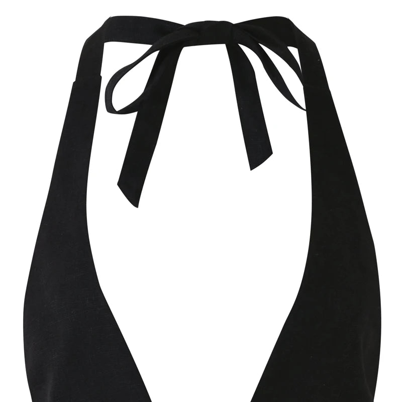 New Women Summer Tank Tops Sexy Solid Color Halter Neck Hollow Out Camisole Tie Backless Bandage Cropped Club Party Bustier Vest