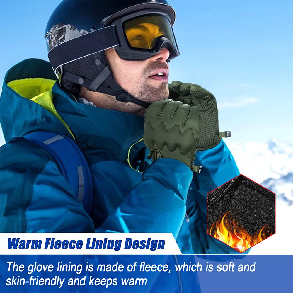 Winter Motorcycle Gloves Thermal Touch Screen Windproof Anti-skid Protective Gear for Sport Motorbike Cycling Riding Skiing Bike
