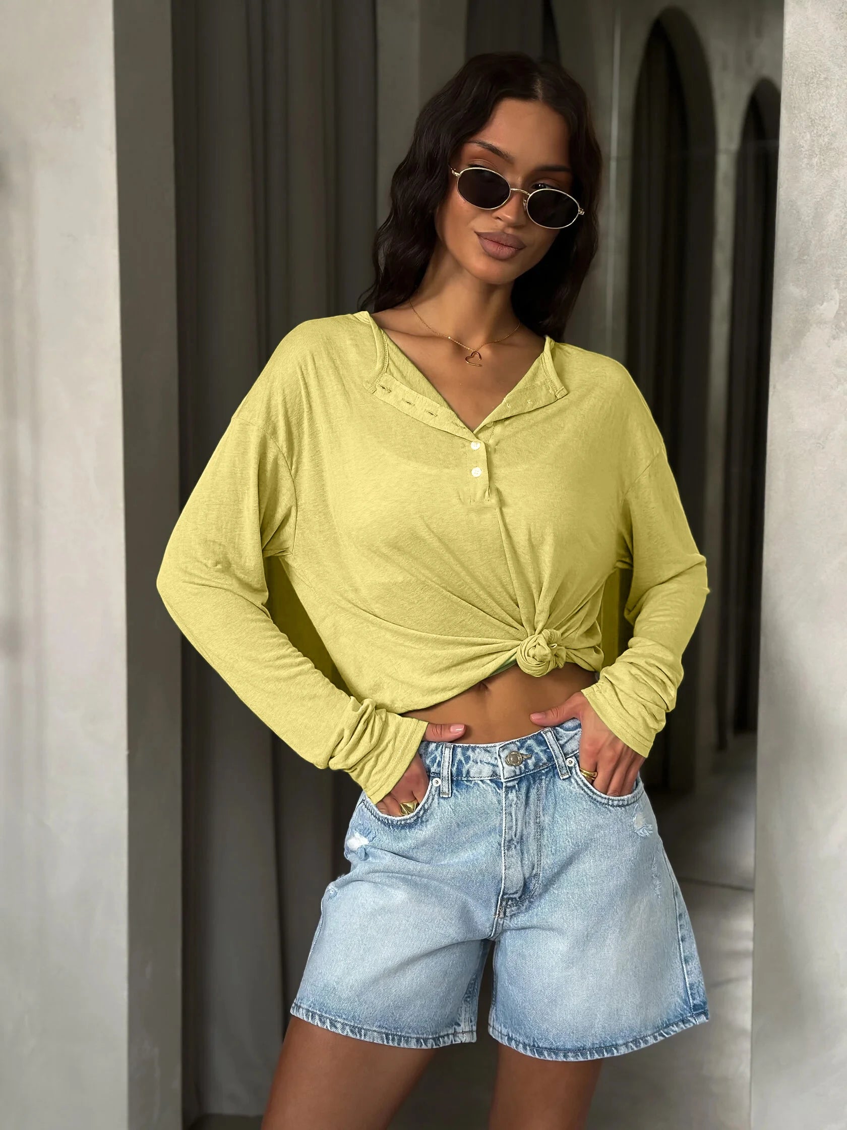 Hirsionsan 2025 Basic soft T Shirts Women Summer autumn Long Sleeves Loose Bottom Tees Ladies Casual Knitted Soft Woman Tops