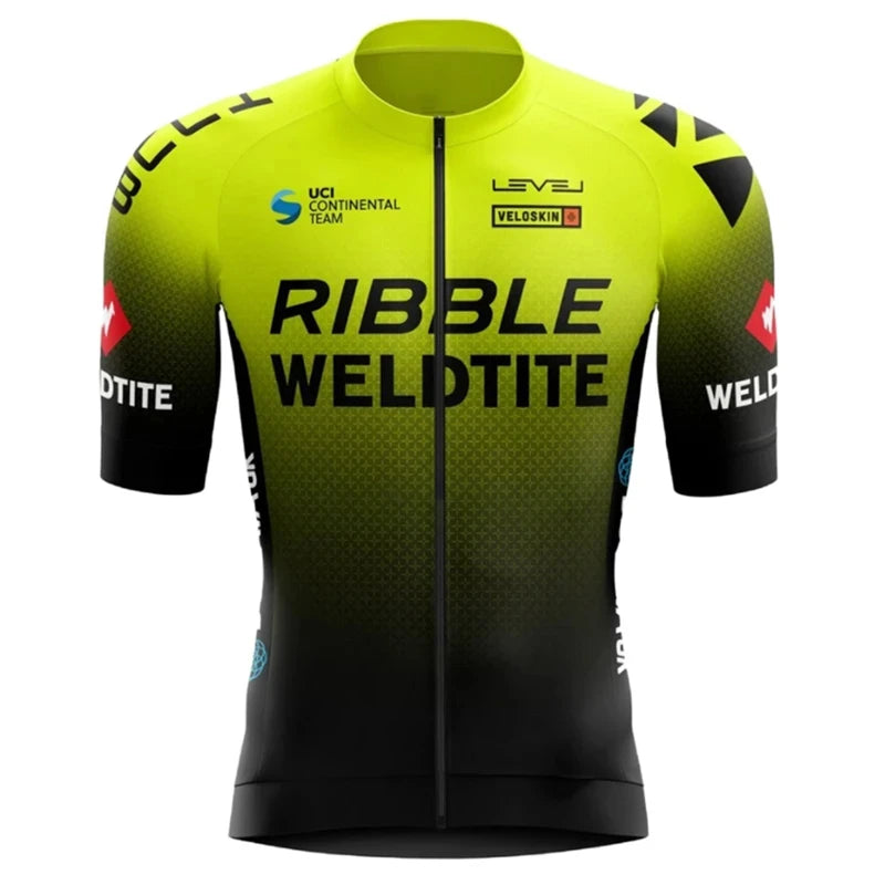 Ribble Weldtite Pro Team Cycling Jersey Set Summer Breathable Bicycle Men&