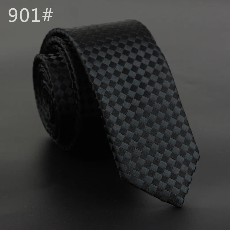 5cm Width Mens Ties New Fashion Plaid Neckties Corbatas Gravata Jacquard Woven Slim Tie Business Wedding Stripe Neck Tie For Men