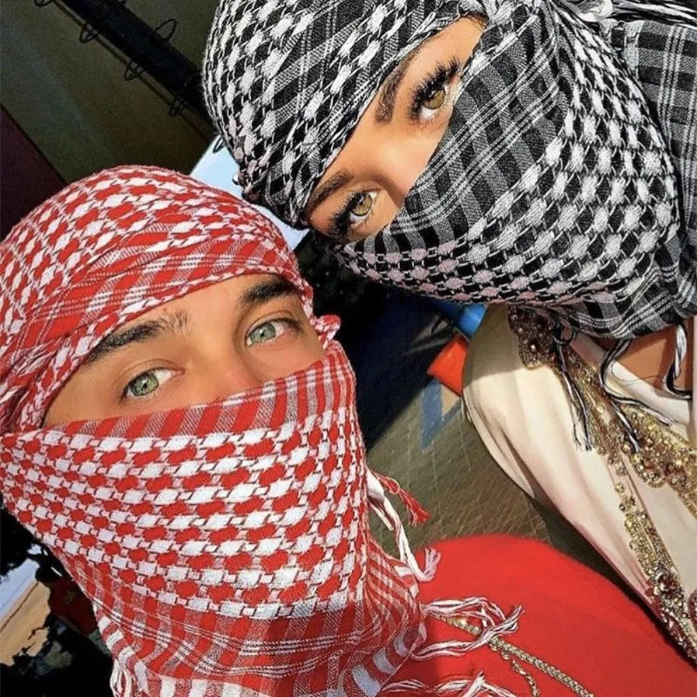 Arabic Scarf Large Arab Shemagh Headscarf with Tassel Costume Desert Scarf Head Neck Scarf for Men Women new Scarf &Wrap