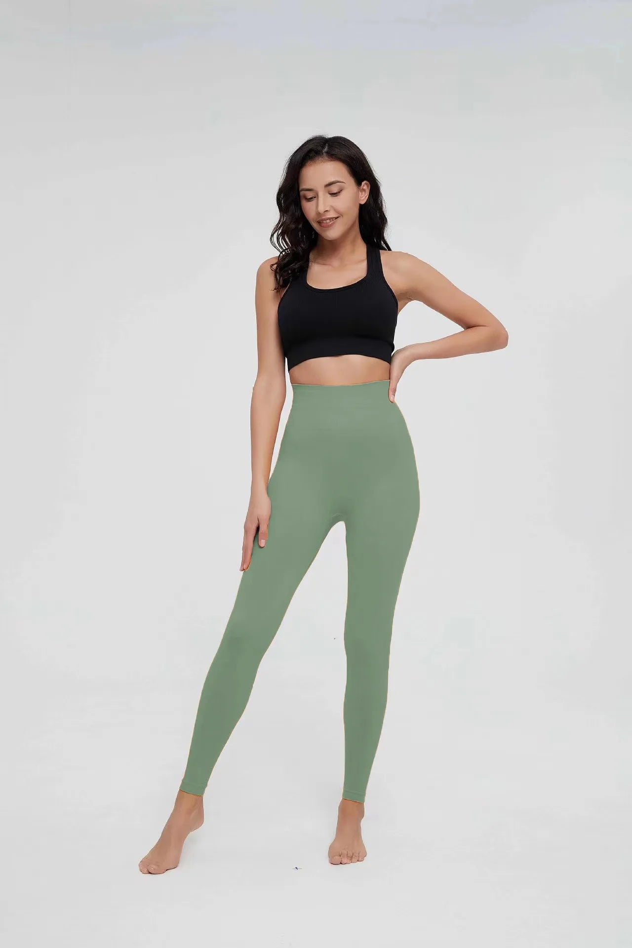Seamless Knitted Leggings Women High Waist Sports Pants High Elastic Gym Workout Running Leggings Sexy Hip Liftting Leggings