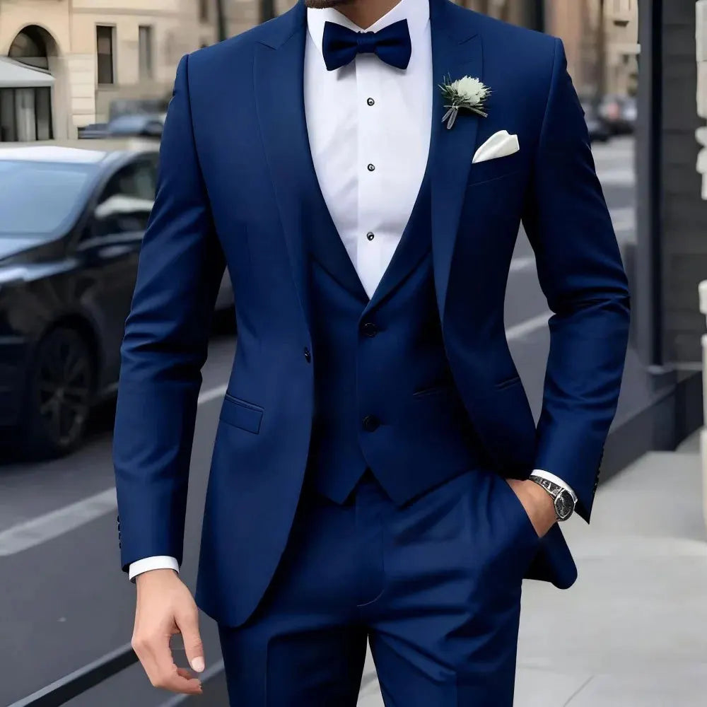 New Business Casual MC Wedding Groom Best Man Dress Jacquard Men&