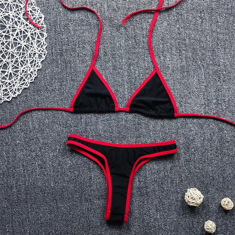 Swimsuit Women European and American Sexy Bikini, Backless, Fresh and Cute, Multi-color Two-piece Swimsuit for Women