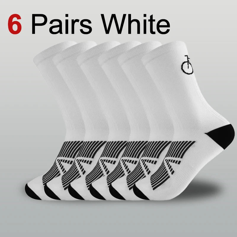1/6 Pairs Men Women Outdoor Sports Cycling Socks Fashionable Prints Soft Comfortable Sweat Wicking Breathable Running Socks