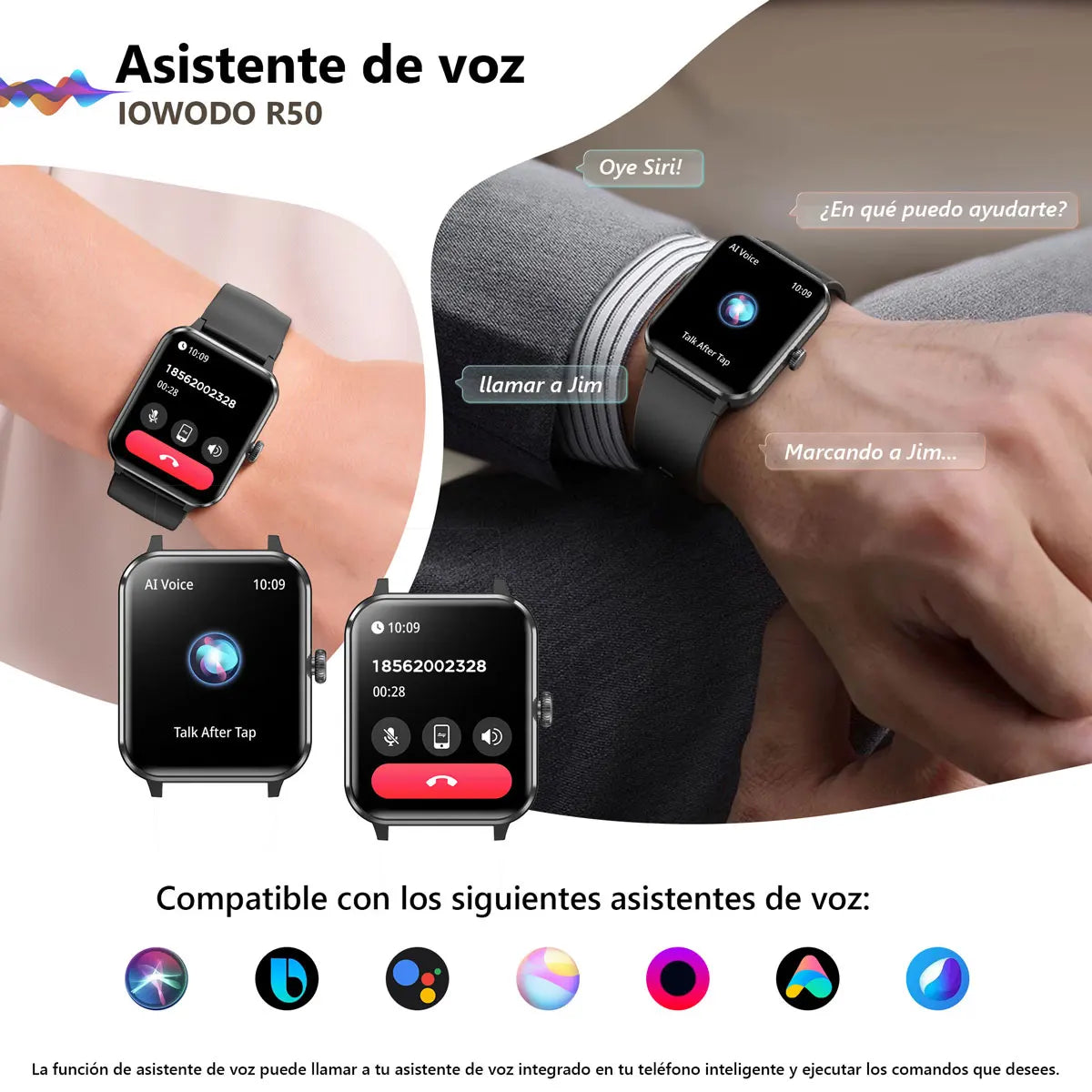 Bluetooth Calls R50 Smart Watch for Men Women 1.85&