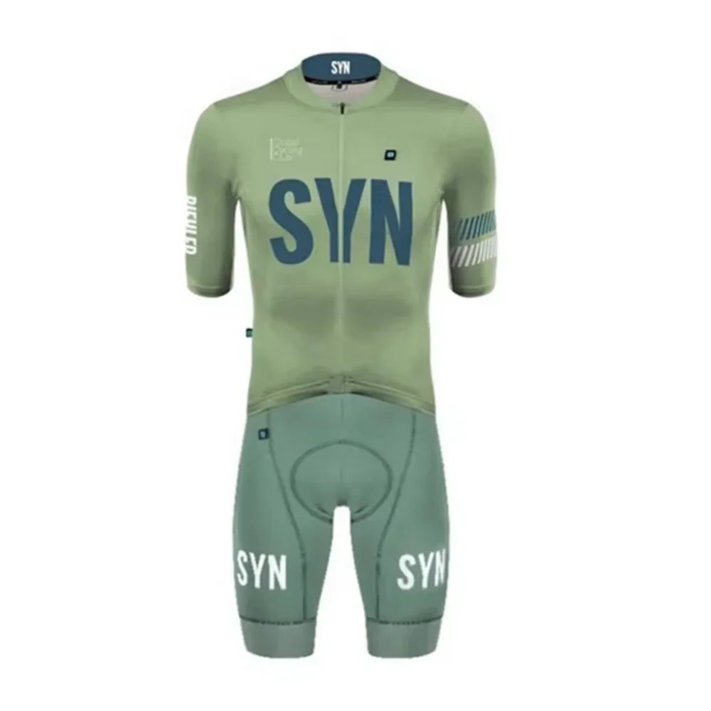Summer Unisex summer short sleeve suit 2026 SYN short sleeve cycling Jersey and gel shorts Triathlon Suit Mtb