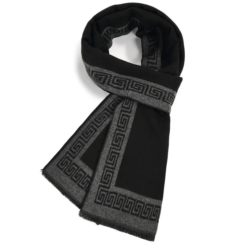 Classic Brand Scarfs for Men Thick Imitation Cashmere Shawl Scarves Winter Warm Business Muffler Scarves Long Wrap