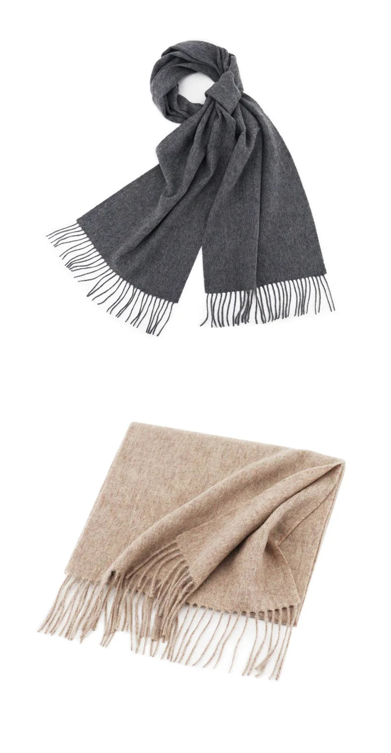 High Quality Solid Color 100% Wool Scarf Men&