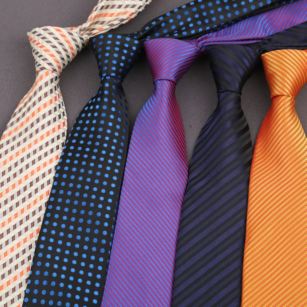 Brand Classic Black Red Solid Stripes 8 cm Polyester Tie For Men Suit Accessories Wedding Gravatas Fit Workplace Birthday Gift