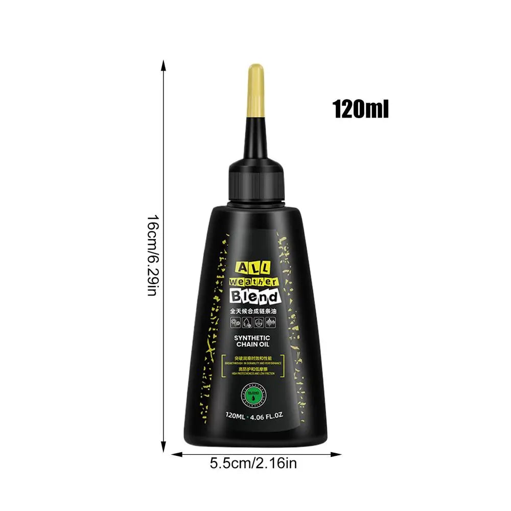 Cycling Chain Lube Synthetic Mountain Cycle Chain Oil Cycle Lubricating Oil All-Purpose All-Weather Bikes Pedal 120ml