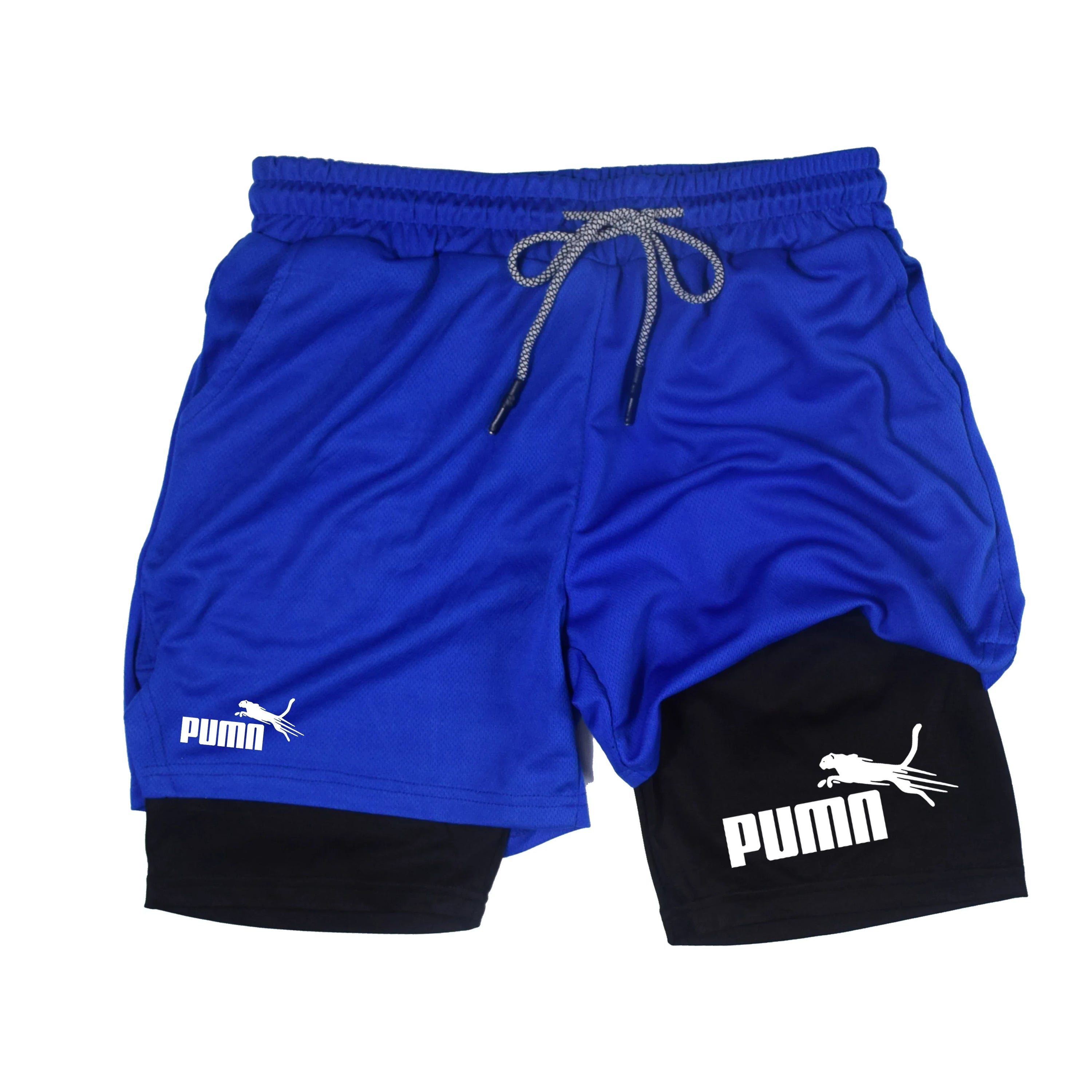 Summer breathable 2-in-1 double-layer shorts men&