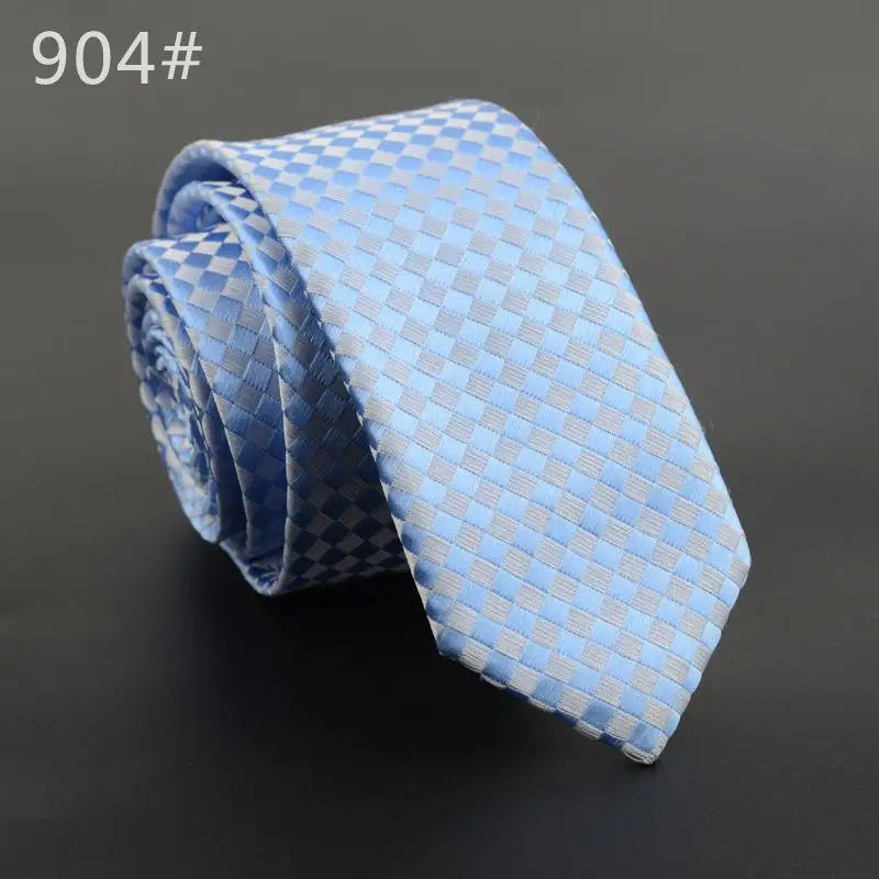 5cm Width Mens Ties New Fashion Plaid Neckties Corbatas Gravata Jacquard Woven Slim Tie Business Wedding Stripe Neck Tie For Men