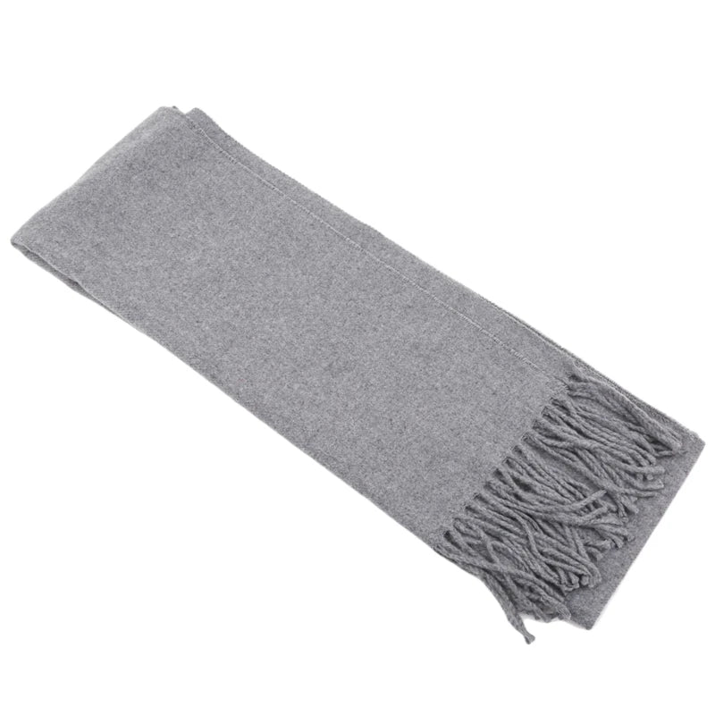 Tassel Scarfs Imitation Cashmere Men Solid Color Fashions Winter Warmth Windproof Thickened Elongated Scarf Women&
