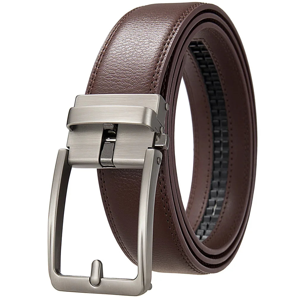 Click Belts for Men Luxury Brand Designer Fashion Automatic Buckle Genuine Leather Men&