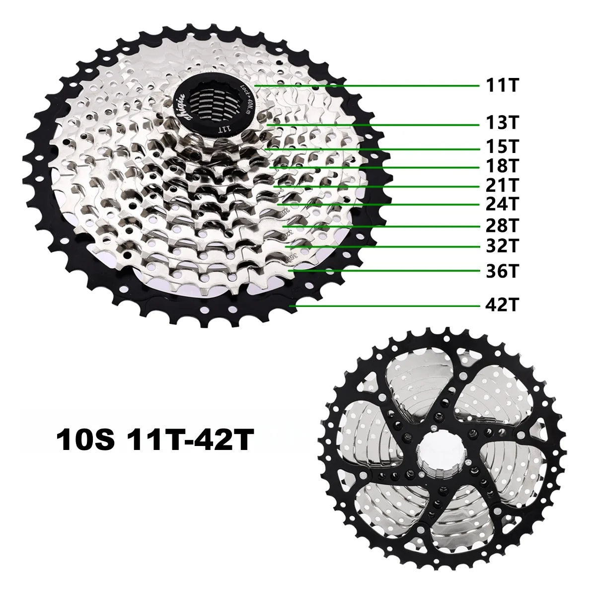 Bike Freewheel,Bicycle Cassette Freewheel 8S(11T-32T)/9S(11T-36T)/10S(11T-42T)/11S(11T-46T)/12S(11T-52T),Cycling Parts