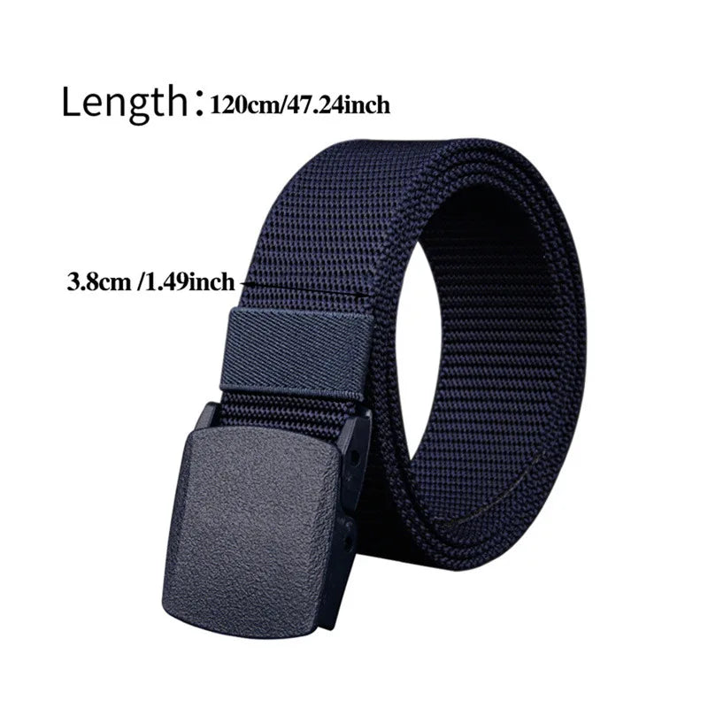Military Men Belt 2024 Army Belts Adjustable Belt Men Outdoor Travel Tactical Waist Belt with Plastic Buckle for Pants 120cm