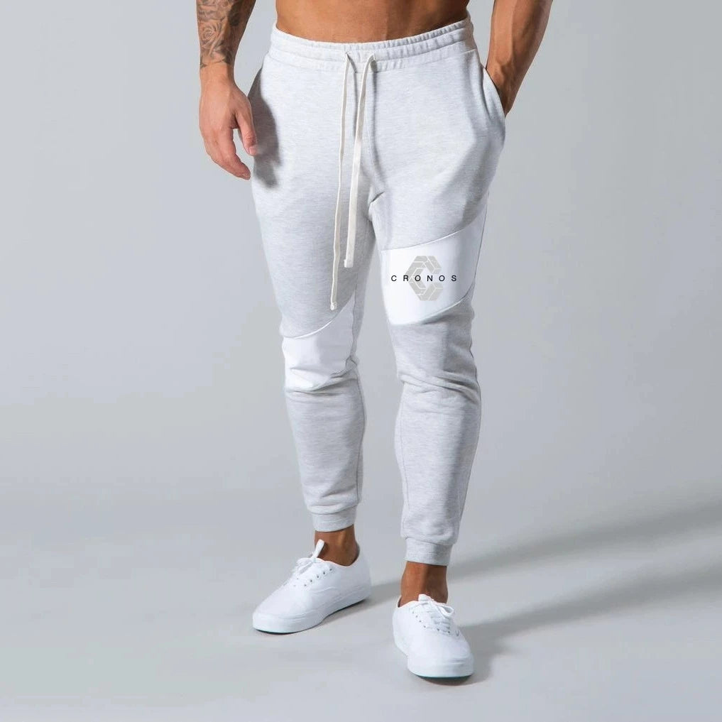 CRONOS GYM Print Pants Men Casual Sports Pants Running Workout Jogging Sportswear Men Patchwork Joggers Sweatpants Long Pants