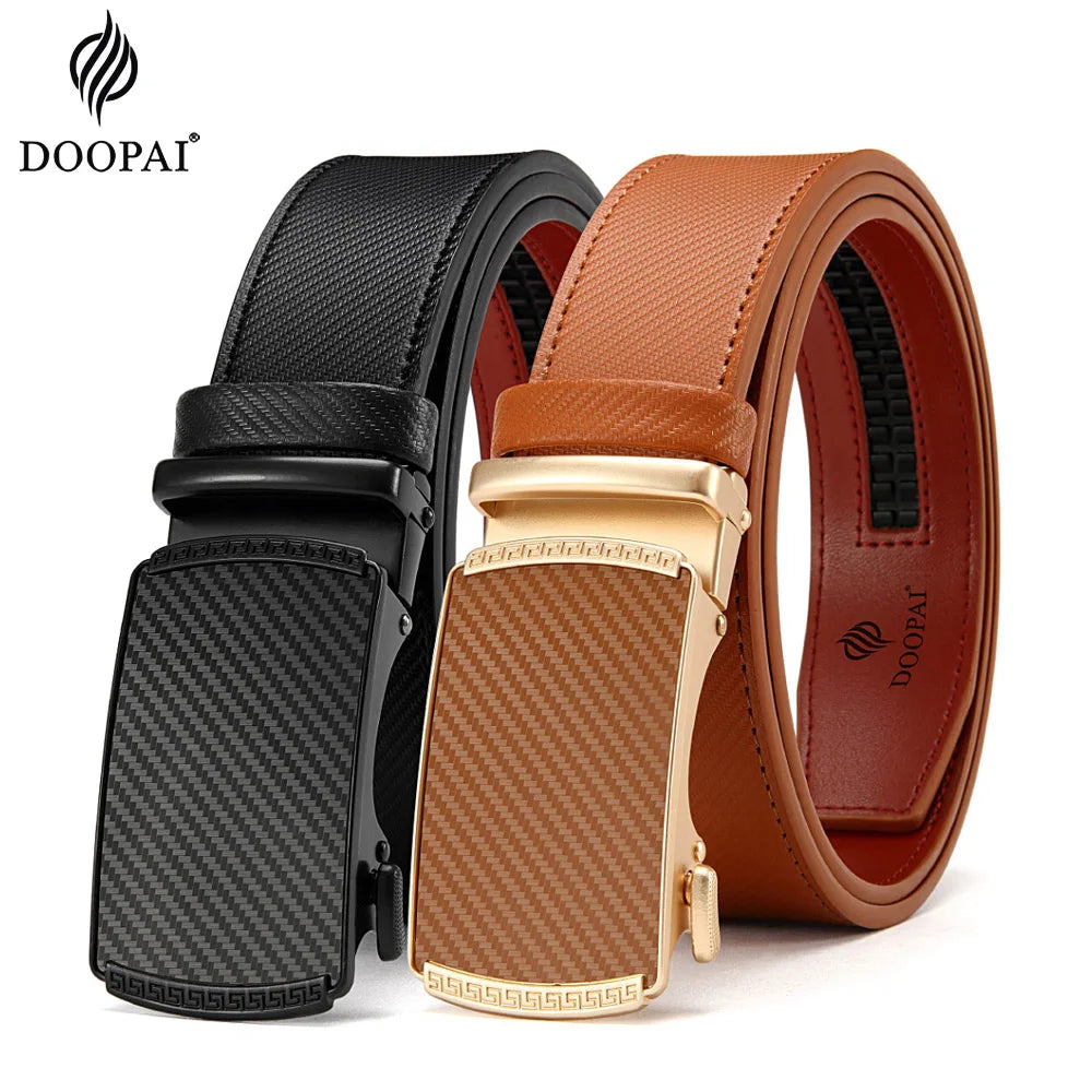 Men Belts Leather Waist Strap Male Automatic Buckle Waistband Mens High Quality Girdle Belts for Women Men Gifts 105 115 125cm