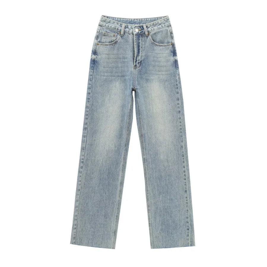 ETJ Wide-leg high-waisted jeans women&