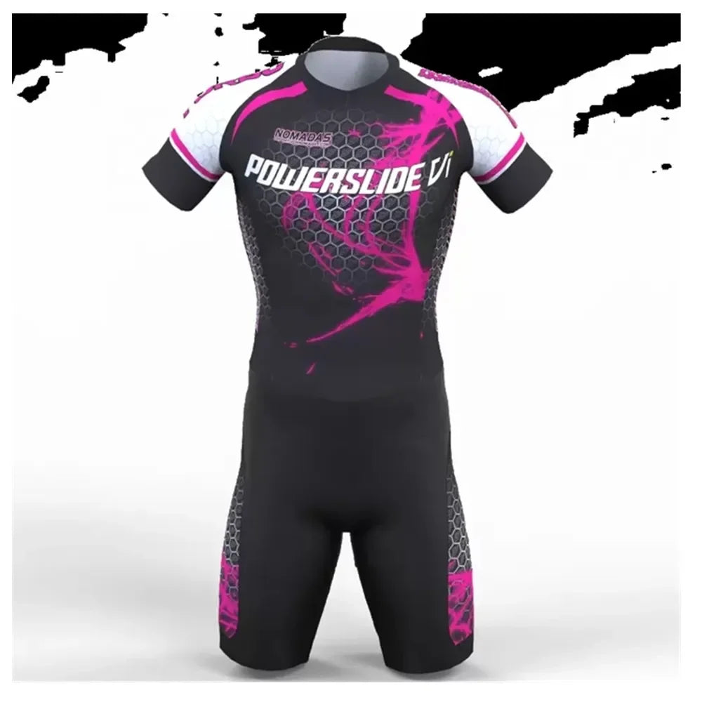 Powerslide Inline Racing Skin Suit 2023 Team Custom Racing Speed Inline Roller Skate Triathlon Sets Ciclismo Schaatsen Jumpsuit
