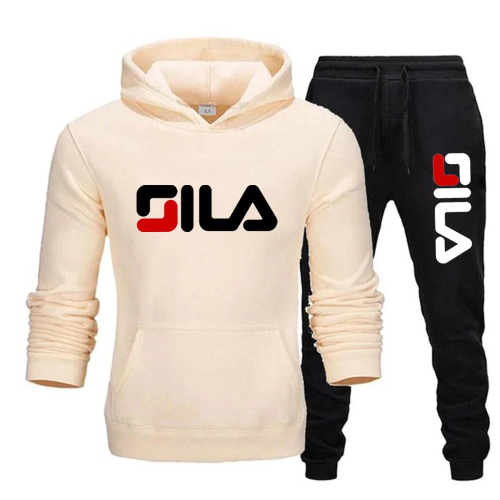 Two-piece sweatshirt, hoodie and casual long pants for men and women in autumn and winter 2025, loose sportswear and fitness set