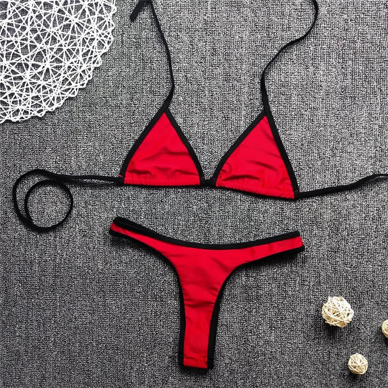 Swimsuit Women European and American Sexy Bikini, Backless, Fresh and Cute, Multi-color Two-piece Swimsuit for Women