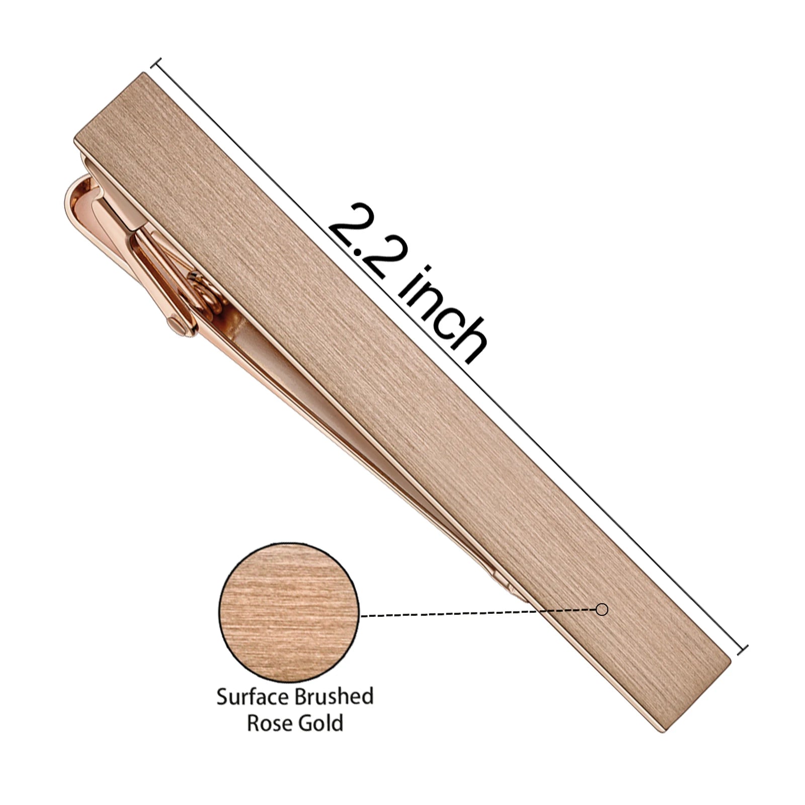 HAWSON Goldren Tie Clip For Men 2/2.2/2.5 inch Classic Copper Tie Bar Business Collar Pin Skiny Necktie Tie Pin Clip for Working