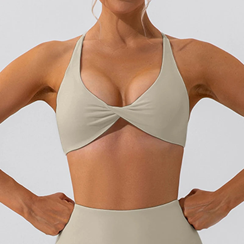 Sexy Gym Top Women Crease Sports Bra Running Back Cross Yoga Bra Breathable Sports Underwear Women Fitness Workout Top Women
