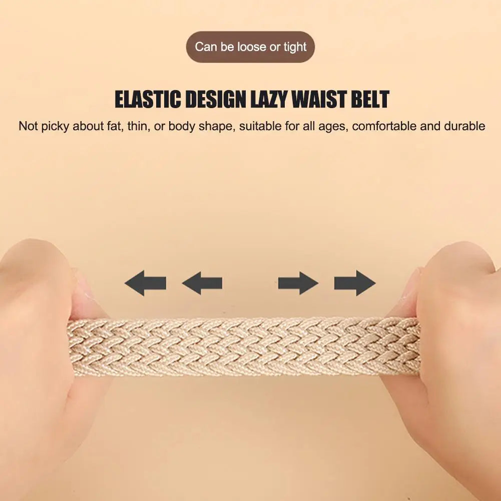 100cm Casual Knitted Pin Buckle Men Belt Woven Canvas Elastic Expandable Braided Stretch Belts For Women Jeans Female Belt