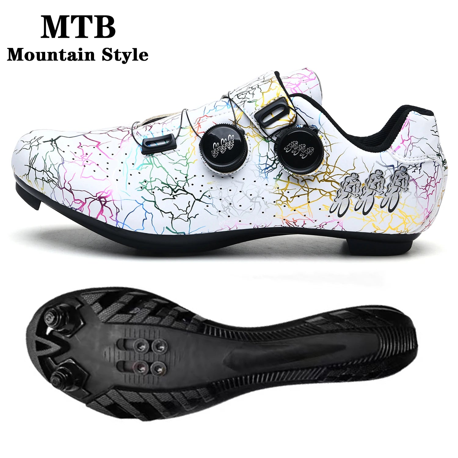 CC chengta Cycling Shoes Men Road Self-Locking Cycling Shoes Outdoor MTB Mountain Cycling Shoes SPD Racing Cycling Sports Shoes