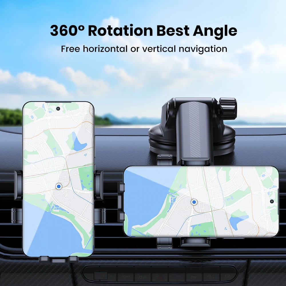TOPK Car Phone Holder Mount Suction Cup Strong Grip Adjustable Dashboard/Windshield Stand Fit for All Smartphones iOS/Android