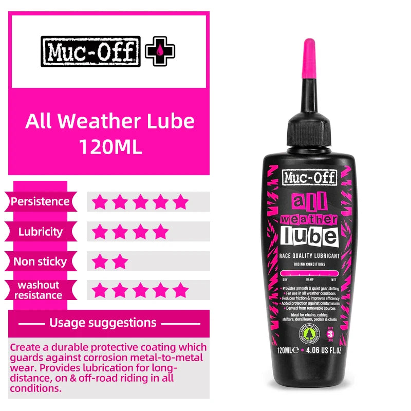Muc-Off Bike Chain Lubricant 50/120ml C3 Dry Weather Ceramic Lube MTB Road Bicycle Hydrodynamic Lube Oil With Detective Light