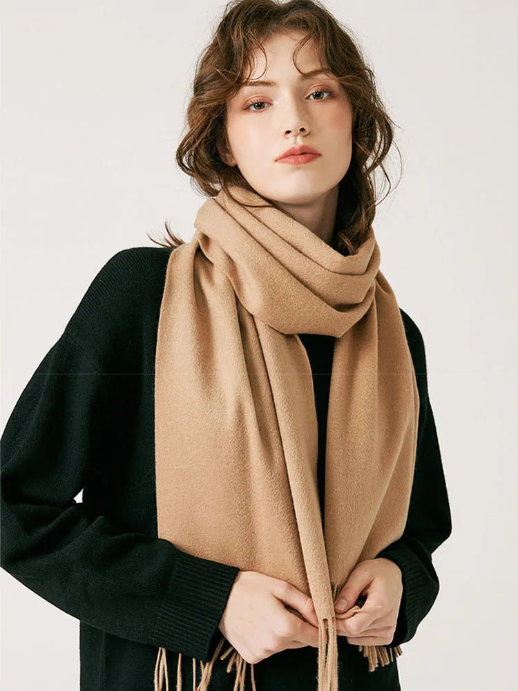 High Quality Solid Color 100% Wool Scarf Men&