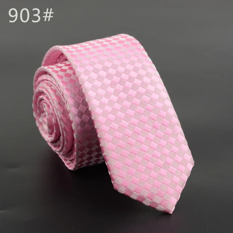 5cm Width Mens Ties New Fashion Plaid Neckties Corbatas Gravata Jacquard Woven Slim Tie Business Wedding Stripe Neck Tie For Men
