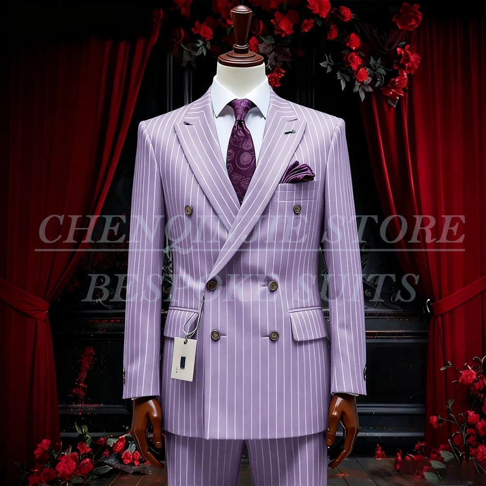 SILIWEYA Double Breasted Business Men&