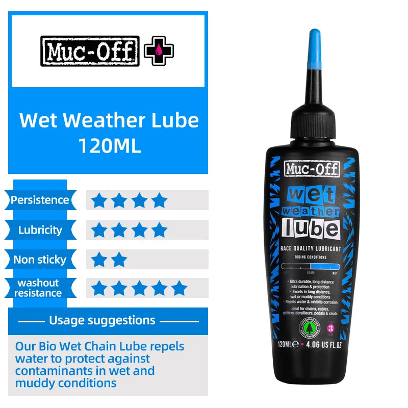 Muc-Off Bike Chain Lubricant 50/120ml C3 Dry Weather Ceramic Lube MTB Road Bicycle Hydrodynamic Lube Oil With Detective Light
