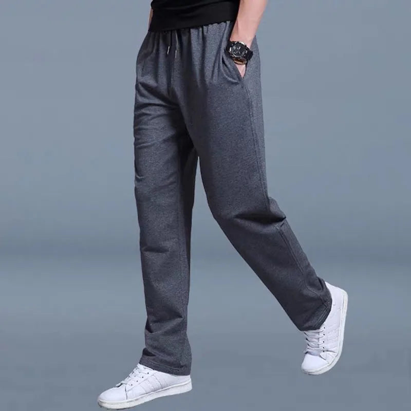 2025 new Straight Spring Autumn Joggers Men Jogging Sweatpants Sportswear Knit Tracksuit Sports Pants Trousers Wide Leg Clothing